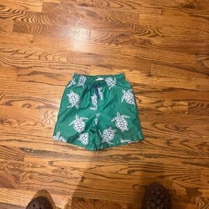 Mini Boden Teal Turtle Swim Shorts